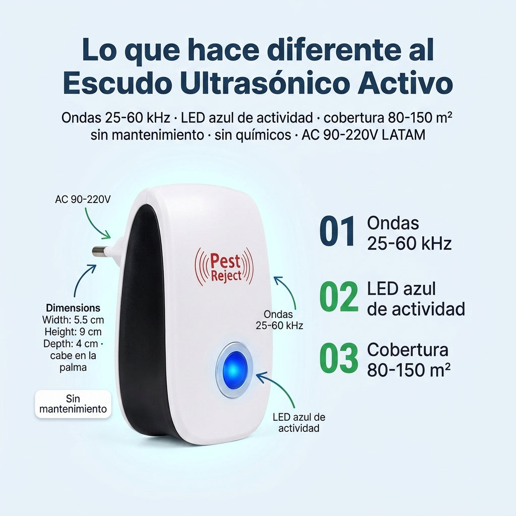 Repelente ultrasónico multipais — vista 3