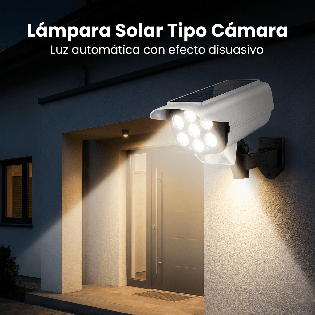 Lámpara solar exterior con sensor de movimiento - Ilumina tu entrada sin cables ni instalación eléctrica